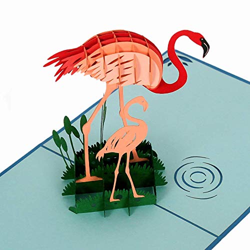 Cutpopup 3D Flamingo pop up card – Intricately laser Cut & assemblato a mano uccello biglietto d' auguri – ideale per la festa della mamma, ringraziamento, anniversari, etc. – con pop-up di carta IT von CUT POPUP.COM