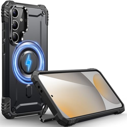 CUTELFON Hülle Kamera-Ständer für Galaxy S24 FE, [Kompatibel mit Mag-Safe] [Integrierter Kamera-Ständer],Militärqualität Fallschutz,Hülle für Samsung Galaxy S24 FE 6,7",Schwarz von CUTELFON