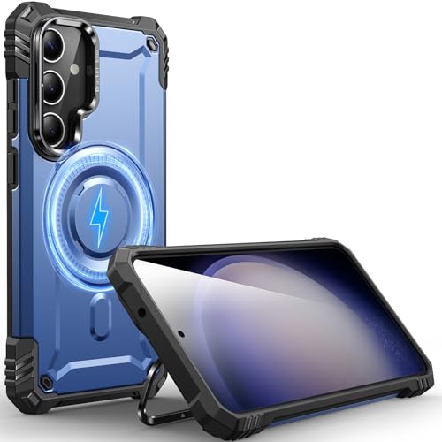 Hülle Kamera-Ständer für Galaxy S23, [Kompatibel mit Mag-Safe] [Integrierter Kamera-Ständer],Militärqualität Fallschutz,Hülle für Samsung Galaxy S23 6,1",Blau von CUTELFON