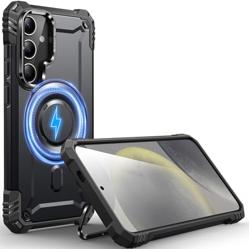 Hülle Kamera-Ständer für Galaxy S24 Plus/S25 Plus, [Kompatibel mit Mag-Safe] [Integrierter Kamera-Ständer],Militärqualität Fallschutz,Hülle für Samsung Galaxy S24 Plus/S25 Plus 6,7",Schwarz von CUTELFON