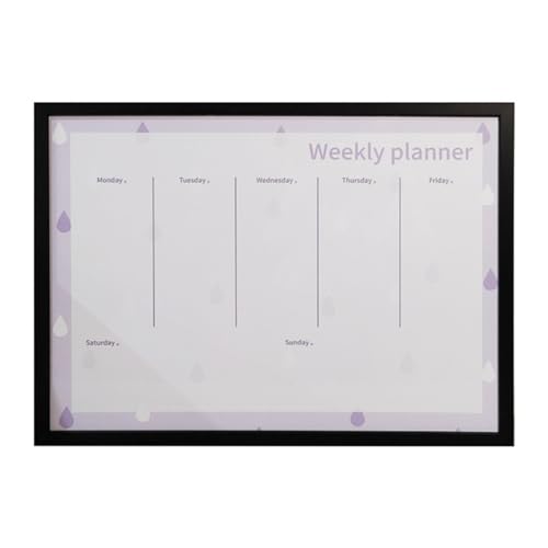 CUTPOIY Magnetischer, trocken abwischbarer Wochenkalender, Wandmontage, schwarzer Rahmen, Wochenplaner, Whiteboard für Zuhause, Büro, Küche, Schlafsaal (Größe: 45 x 60 cm) (60 x 90 cm) von CUTPOIY