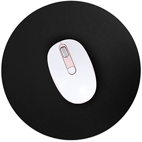 CUTTOW Mauspad Runde Office, Mauspad Gaming Mauspad PU Leder,Mousepad 250mm doppelte Farbefür, Wasserdichtes Rutschfestes Mousepad für PC, Computer und Laptop, Schwarz/Rot von CUTTOW