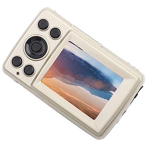CUTULAMO Kleine Kamera, 16-Fach-Zoom-Digitalkamera 16 MP Robust und langlebig mit 2,4-Zoll-Großbildschirm für den Heimgebrauch auf Reisen(Gold) von CUTULAMO