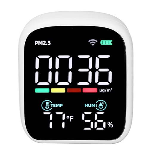 Luftqualitätsmessgerät, Luftqualitätsmessgerät, Luftqualitätsmessgerät, PM2,5 CO2 HCHO TVOC Temperatur- und Luftfeuchtigkeitsmessgerät für Zuhause von CUTULAMO