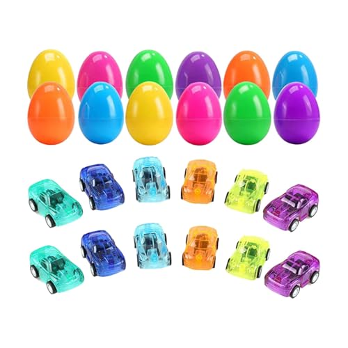 CUTeFiorino Transparent Candy Colored Car Childrens Small Pull Back Car Q Version Transparent Car Toy Filled Easter Egg Toy Trinkets Each Egg Is Different Auto Modellbausatz 1 18 (Pink, One Size) von CUTeFiorino