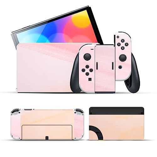 CUZKC Skin MIT Switch,Aufkleber Sticker Decal Folie Abziehbild Faceplates Klebefolie für Switch OLED Konsole&Joy Con&Dock&Grip,Skin Sticker für Switch OLED Modell(A) von CUZKC