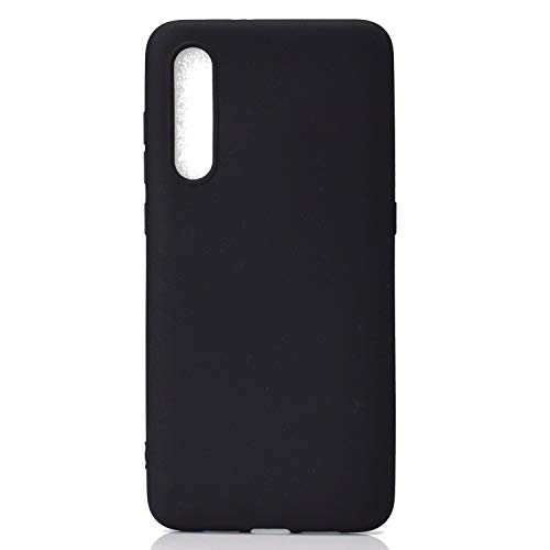 CUagain Kompatibel mit Samsung Galaxy A50 2019 Hülle Silikon Muster Hüllen Handyhülle Ultra Dünn Slim One Piece Gummi Cover Bumper Kratzfest TPU Case für Mädchen Damen Schwarz von CUagain