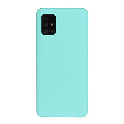 CUagain Kompatibel mit Samsung Galaxy A51 4G 2019 Hülle Silikon Muster Hüllen Handyhülle Ultra Dünn Slim One Piece Gummi Cover Bumper Kratzfest TPU Case für Mädchen Damen Grün von CUagain