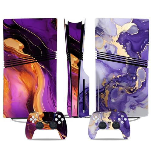 Für PS5 Pro Skin Disc Edition & Für PS5 Pro Skin Digital Edition Konsole Und Controller Vinyl Cover Skins Wraps Kratzfest Kompatibel 92071 Kein Schäumen Blasenfrei(Digital Edition) von CVCMGDGNEA