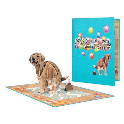 Exquisites Geburtstagskarte, 3D-Grußkarten mit Segensnachricht, einzigartige Hunde-Themenkarte mit hochwertigem Material, kreative Blumen-Grußkarten von CVZQTE