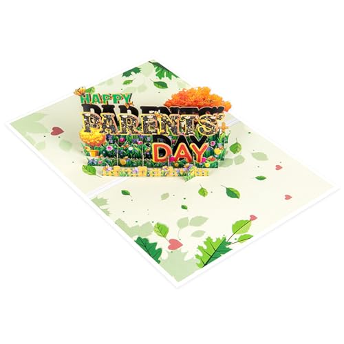 Faltbare 3D-Blumen-Grußkarte, 3D-Popup-Geschenkkarten für Mutter, glücklicher Elterntag, Grußkarten für Mutter, Ehefrau, Pop-Up-Karten, Hochzeit von CVZQTE