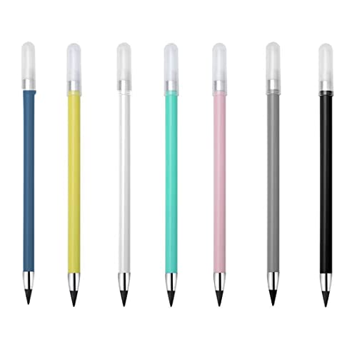 CWED 7er-Pack Tintenlose Bleistifte, Tintenlose Bleistifte mit Radiergummi für Maler- und Künstleranfänger von CWED