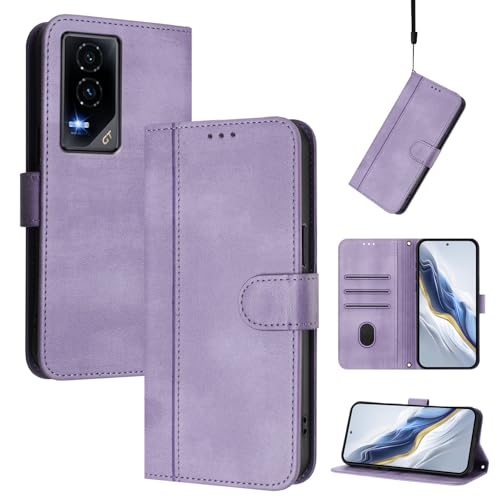 CWEIYUSHU Cover Kompatibel mit Honor X50 (Pro) / X50 GT / X9b,Kompatibel mit Honor Magic6 Lite Kartenschlitz Brieftasche Lanyard Handytasche Purple von CWEIYUSHU