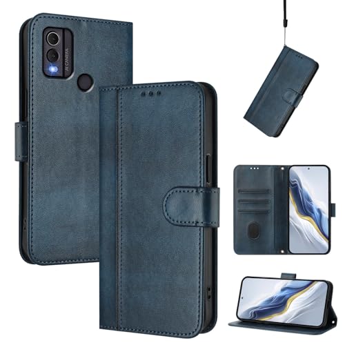 CWEIYUSHU Cover Kompatibel mit Nokia C22 TA-1533,Kompatibel mit Nokia C22 TA-1533 Kartenschlitz Brieftasche Lanyard Handytasche Blue CWEIYUSHU Cover Kompatibel mit Nokia C22 TA-1533,Kompatibel mit Nokia C22 TA-1533 Kartenschlitz Brieftasche Lanyard Handytasche Blue von CWEIYUSHU