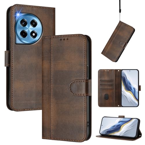 CWEIYUSHU Cover Kompatibel mit OnePlus 12R 5G,Kompatibel mit OnePlus Ace 3 5G PJE110 Kartenschlitz Brieftasche Lanyard Handytasche Brown CWEIYUSHU Cover Kompatibel mit OnePlus 12R 5G,Kompatibel mit OnePlus Ace 3 5G PJE110 Kartenschlitz Brieftasche Lanyard Handytasche Brown von CWEIYUSHU