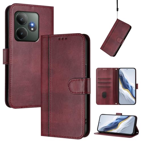 CWEIYUSHU Cover Kompatibel mit Realme GT6,Kompatibel mit Realme GT Neo6 / Neo6 SE Kartenschlitz Brieftasche Lanyard Handytasche Red CWEIYUSHU Cover Kompatibel mit Realme GT6,Kompatibel mit Realme GT Neo6 / Neo6 SE Kartenschlitz Brieftasche Lanyard Handytasche Red von CWEIYUSHU