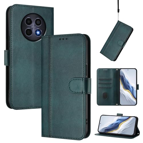 CWEIYUSHU Cover Kompatibel mit Realme Narzo 70x / Narzo N65,Kompatibel mit Realme 13 5G Kartenschlitz Brieftasche Lanyard Handytasche Green von CWEIYUSHU