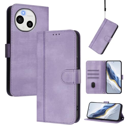CWEIYUSHU Cover Kompatibel mit Sharp Aquos Sense 9 Plus,Kompatibel mit Sharp Aquos Sense 9 Plus Kartenschlitz Brieftasche Lanyard Handytasche Purple CWEIYUSHU Cover Kompatibel mit Sharp Aquos Sense 9 Plus,Kompatibel mit Sharp Aquos Sense 9 Plus Kartenschlitz Brieftasche Lanyard Handytasche Purple von CWEIYUSHU