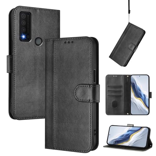 CWEIYUSHU Cover Kompatibel mit TCL 30 XE,Kompatibel mit TCL 30 V 5G T781S Kartenschlitz Brieftasche Lanyard Handytasche Black CWEIYUSHU Cover Kompatibel mit TCL 30 XE,Kompatibel mit TCL 30 V 5G T781S Kartenschlitz Brieftasche Lanyard Handytasche Black von CWEIYUSHU