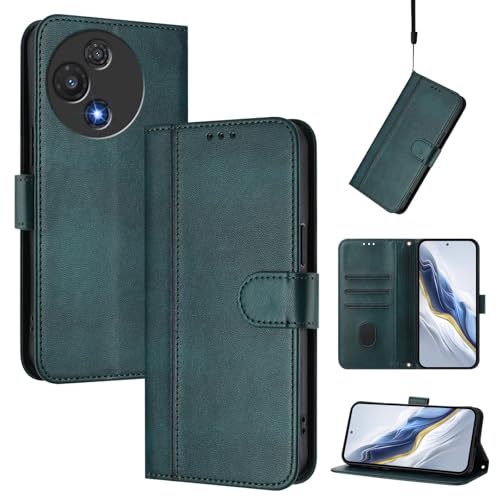 CWEIYUSHU Cover Kompatibel mit TCL 60R,Kompatibel mit TCL 60R 5G T519H Kartenschlitz Brieftasche Lanyard Handytasche Green CWEIYUSHU Cover Kompatibel mit TCL 60R,Kompatibel mit TCL 60R 5G T519H Kartenschlitz Brieftasche Lanyard Handytasche Green von CWEIYUSHU