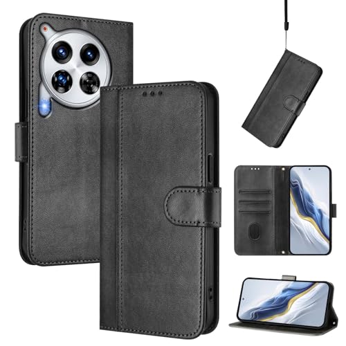 CWEIYUSHU Cover Kompatibel mit Tecno Camon 30 Premier 5G CL9,Kompatibel mit Tecno Camon 30 Premier 5G CL9 Kartenschlitz Brieftasche Lanyard Handytasche Black CWEIYUSHU Cover Kompatibel mit Tecno Camon 30 Premier 5G CL9,Kompatibel mit Tecno Camon 30 Premier 5G CL9 Kartenschlitz Brieftasche Lanyard Handytasche Black von CWEIYUSHU