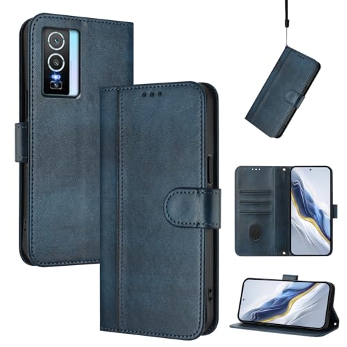CWEIYUSHU Cover Kompatibel mit Vivo Y76 5G,Kompatibel mit Vivo Y76 5G Kartenschlitz Brieftasche Lanyard Handytasche Blue CWEIYUSHU Cover Kompatibel mit Vivo Y76 5G,Kompatibel mit Vivo Y76 5G Kartenschlitz Brieftasche Lanyard Handytasche Blue von CWEIYUSHU