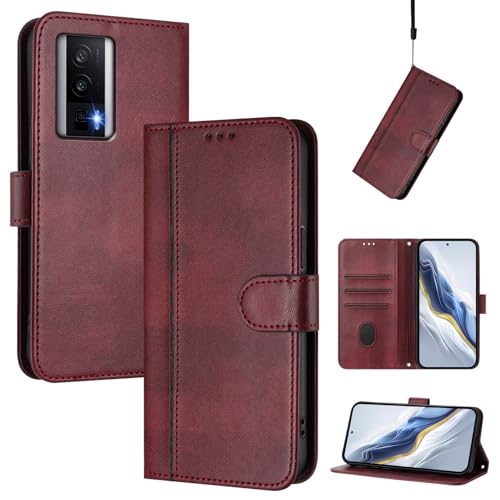 CWEIYUSHU Cover Kompatibel mit Xiaomi Poco F5 Pro 5G,Kompatibel mit Redmi K60 / K60 Pro Kartenschlitz Brieftasche Lanyard Handytasche Red CWEIYUSHU Cover Kompatibel mit Xiaomi Poco F5 Pro 5G,Kompatibel mit Redmi K60 / K60 Pro Kartenschlitz Brieftasche Lanyard Handytasche Red von CWEIYUSHU