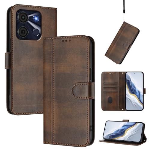 CWEIYUSHU Cover Kompatibel mit itel A60 4G,Kompatibel mit itel A60s 4G Kartenschlitz Brieftasche Lanyard Handytasche Brown CWEIYUSHU Cover Kompatibel mit itel A60 4G,Kompatibel mit itel A60s 4G Kartenschlitz Brieftasche Lanyard Handytasche Brown von CWEIYUSHU