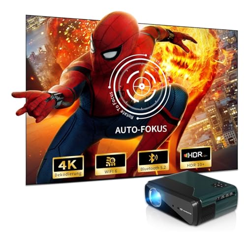 CWEUG Tragbarer Smart Beamer 4K Android TV, Auto Fokus WIFI6 Bluetooth Full HD 1080P Beamer Auto Trapezkorrektur, 9500Lm 50% Zoom Handy LED Projektor kompakt Netflix Heimkino für Gaming, Outdoor Film CWEUG Tragbarer Smart Beamer 4K Android TV, Auto Fokus WIFI6 Bluetooth Full HD 1080P Beamer Auto Trapezkorrektur, 9500Lm 50% Zoom Handy LED Projektor kompakt Netflix Heimkino für Gaming, Outdoor Film von CWEUG
