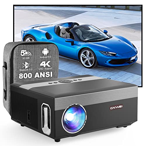 Smart 4K Beamer 800ANSI Lumen Native 1080P, 5G WiFi/Bluetooth/ATV, 300” Heimkino Outdoor Movie Beamer mit Netflix/YouTube,4D Trapezkorrektur,HDR 10+,Full HD Cinema Spiele Unterhaltung von CWEUG