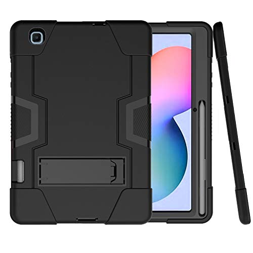 Galaxy Tab S6 Lite 10,4 Zoll Hülle mit S-Stifthalter, Hybrid Rugged Shockproof Schutzhülle mit Kickstand Fit für Samsung Galaxy Tab S6 Lite 10,4 Zoll 2020 SM-P610/P615 (schwarz) von CWNOTBHY