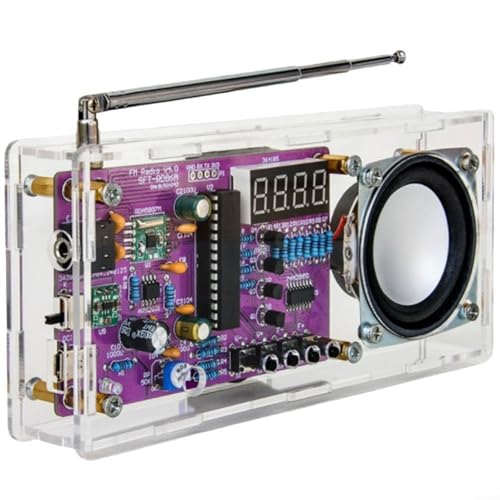 CWOQOCW FM-Radio-Set, digitales Röhren-Display, Elektronik, DIY-Lötprojekt, 87,5–108 MHz, Frequenzbereich, hohe Empfindlichkeit, geräuscharm, 2,5–5,5 V Netzteil (lose Teile) von CWOQOCW