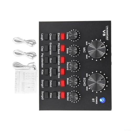 CWOQOCW Professionelles V8-Soundkarten-Set, externe Audio-Schnittstelle für Rundfunkcomputer Handy kompakt tragbar von CWOQOCW