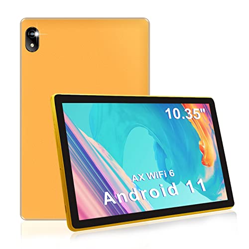 Android 11 Tablet 10 Zoll,Tablet AX WiFi 6+2.4&5GHZ,3GB RAM 32GB ROM Speicher,IPS HD 1332x800 Bildschirm,Quad Core Prozessor,5MP+8MP Kamera,Bluetooth 5.0,6000 mAh Akku,Leder Feinnarbig(Orange) von CWOWDEFU