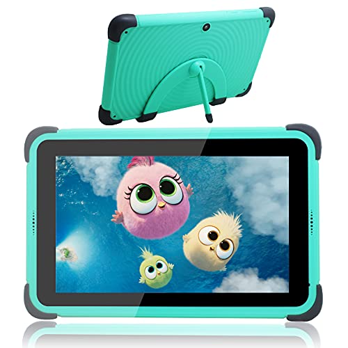 Kids Tablet 8 Zoll,Android 11,IPS HD,Display,2GB/32GB(TF128GB)4500,mAh,Lerntablets,Kindersicherung und vorinstalliertes Google Play,,WiFi-Tablet für Kinder, kindersichere Hülle mit Ständer (Green) von CWOWDEFU