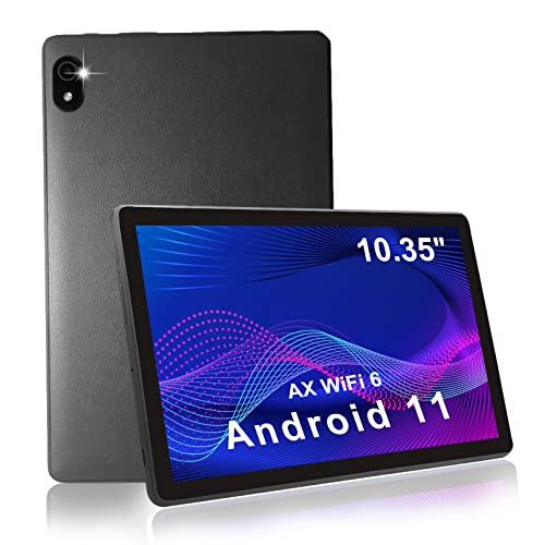 Tablet 10 Zoll,Android 11 Tablet AX WiFi 6+2.4&5GHZ,3GB RAM 32GB ROM Speicher,IPS HD 1332x800 Bildschirm,Quad Core Prozessor, 5MP+8MP Kamera,Bluetooth 5.0,6000 mAh Akku,Leder Feinnarbig (Grau) von CWOWDEFU