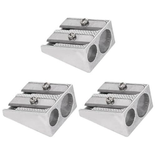 3 Stück Metall-Bleistiftspitzer, Doppelloch-Bleistiftspitzer, Schüler-Briefpapier, Kinder-Bleistiftspitzer, Kleiner Bleistiftspitzer, Tragbarer Bleistiftspitzer 3 Stück Metall-Bleistiftspitzer, Doppelloch-Bleistiftspitzer, Schüler-Briefpapier, Kinder-Bleistiftspitzer, Kleiner Bleistiftspitzer, Tragbarer Bleistiftspitzer von CWPFVQA