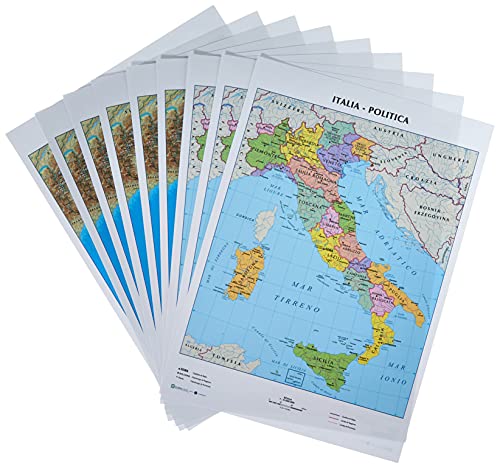CWR Italienkarte, A4 Italien Pol./Physisch von CWR