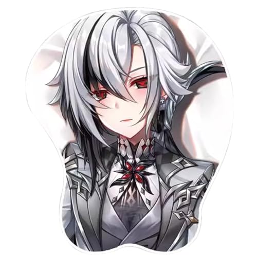 Anime Arlecchino 3D Mauspad mit Handgelenkauflage Gaming Mauspads Rutschfestes Mauspad 3D Mauspads 3D Ergonomisches Mauspad（Arlecchino）(Size:2) von CWXKGL