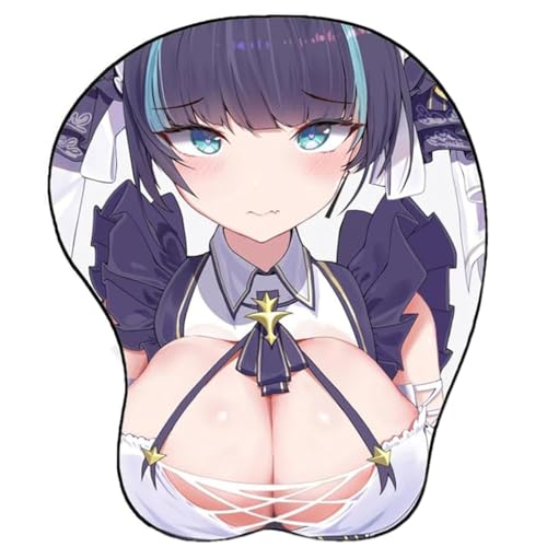 Anime Azur Lane Cheshire 3D Mauspad mit Handgelenkauflage Gaming Mauspads Rutschfestes Mauspad 3D Mauspads 3D Ergonomisches Mauspad（Cheshire-A）(Size:2) von CWXKGL