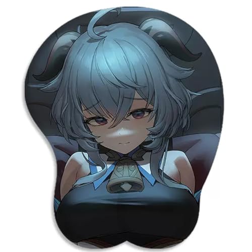 Anime Ganyu 3D Mauspad mit Handgelenkauflage Gaming Mauspads Rutschfestes Mauspad 3D Mauspads 3D Ergonomisches Mauspad（Ganyu-A）(Size:8) von CWXKGL