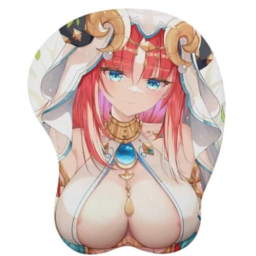 Anime Nilou 3D Mauspad mit Handgelenkauflage Gaming Mauspads Rutschfestes Mauspad 3D Mauspads 3D Ergonomisches Mauspad（Nilou-A）(Size:10) von CWXKGL