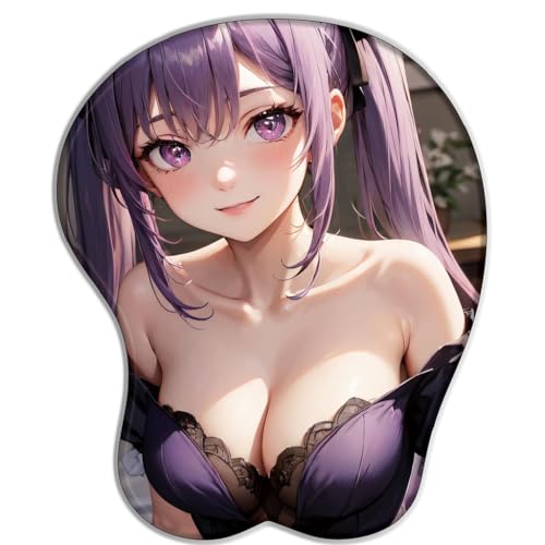 CWXKGL Anime Keqing 3D Mauspad mit Handgelenkauflage Gaming Mauspads Rutschfestes Mauspad 3D Mauspads 3D Ergonomisches Mauspad（Keqing-B）(Size:12) von CWXKGL