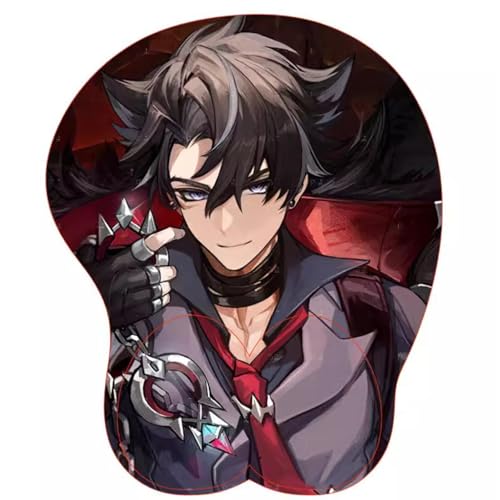 Anime Wriothesley 3D Mauspad mit Handgelenkauflage Gaming Mauspads Rutschfestes Mauspad 3D Mauspads 3D Ergonomisches Mauspad（Wriothesley）(Size:1) von CWXKGL