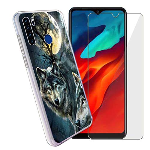 CXKJ Handyhülle für Blackview A80 Plus (6.49 Zoll) Silikon Hülle + Schutzfolie,Transparent TPU Weiche Ultra-dünne Schutzhülle,Bumper Case Handyhülle mit 9H Gehärtetes Glas Film - CX24 von CXKJ