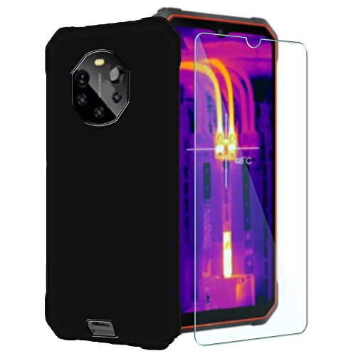 CXKJ Handyhülle für Blackview BL8800 Pro (6.58 Zoll) Silikon Hülle + Gehärtetes Schutzfolie,Schwarz TPU Weiche Ultra-dünne Schutzhülle,Bumper Case Handyhülle mit 9H Gehärtetes Glas Film - Schwarz von CXKJ