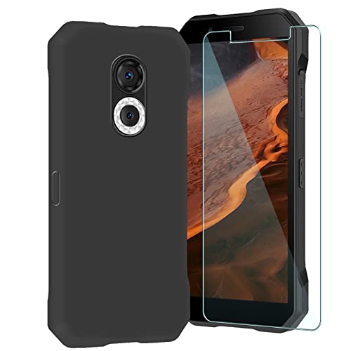 CXKJ Handyhülle für Doogee S61 (6.00 Zoll) Silikon Hülle + Gehärtetes Schutzfolie,Schwarz TPU Weiche Ultra-dünne Schutzhülle,Bumper Case Handyhülle mit 9H Gehärtetes Glas Film - Schwarz von CXKJ