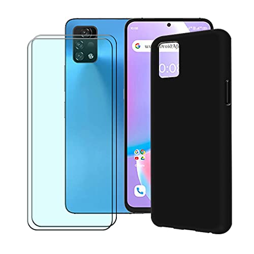 CXKJ Handyhülle für Umidigi A11 Pro Max (6.80 Zoll) Silikon Hülle + [2 Stück] Schutzfolie,Schwarz TPU Weiche Schutzhülle Bumper Case Handyhülle mit 9H Gehärtetes Glas Film - Schwarz von CXKJ