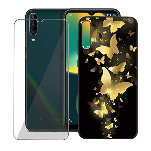 CXKJ Handyhülle für Wiko View 4 Lite (6.52 Zoll) Silikon Hülle + Schutzfolie,Schwarz TPU Weiche Ultra-dünne Schutzhülle,Bumper Case Handyhülle mit 9H Gehärtetes Glas Film - CX25 von CXKJ