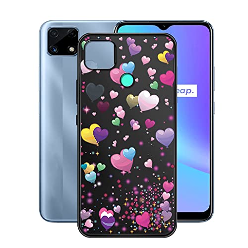 CXKJ Hülle für Oppo Realme C25 (6.5 Zoll) Silikon Hülle, Schwarz Silikon TPU Weiche Ultra-dünne Schutzhülle Stoßfest Fallschutz Bumper Case Stylische Handyhülle - CX12 von CXKJ